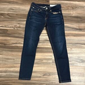 Rag & Bone 25 Cate Mid Rise Skinny Dark Wash Blue Denim Jeans